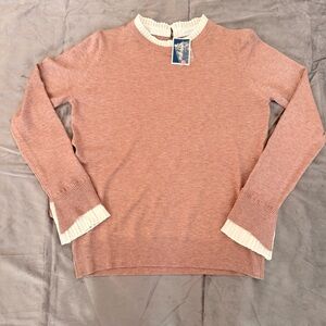 Milano Women's Sweater with Cream Trim - Size Large